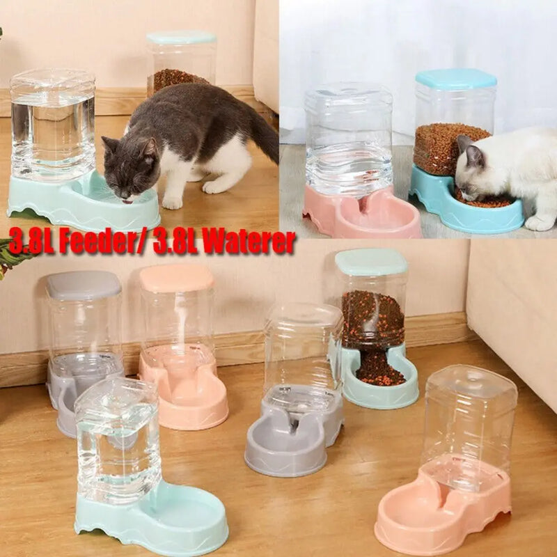 material pp alimentador para animais de estimação fonte de água tigela de bebida alimentador automático para animais de estimação grande gato cão dispensador de comida